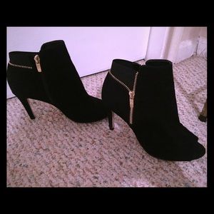 Black peep toe booties